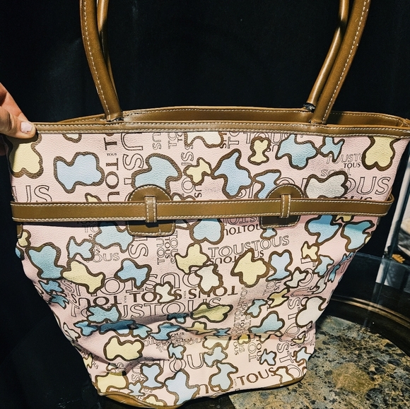 Tous Handbag Bag Tote Kaos Leather Multicolor Multi Bear Patchwork Logo LTD ED - Picture 7 of 15